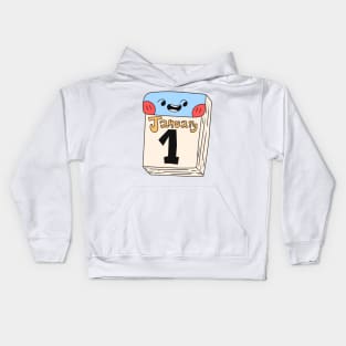 Cute New Year Calendar Kids Hoodie